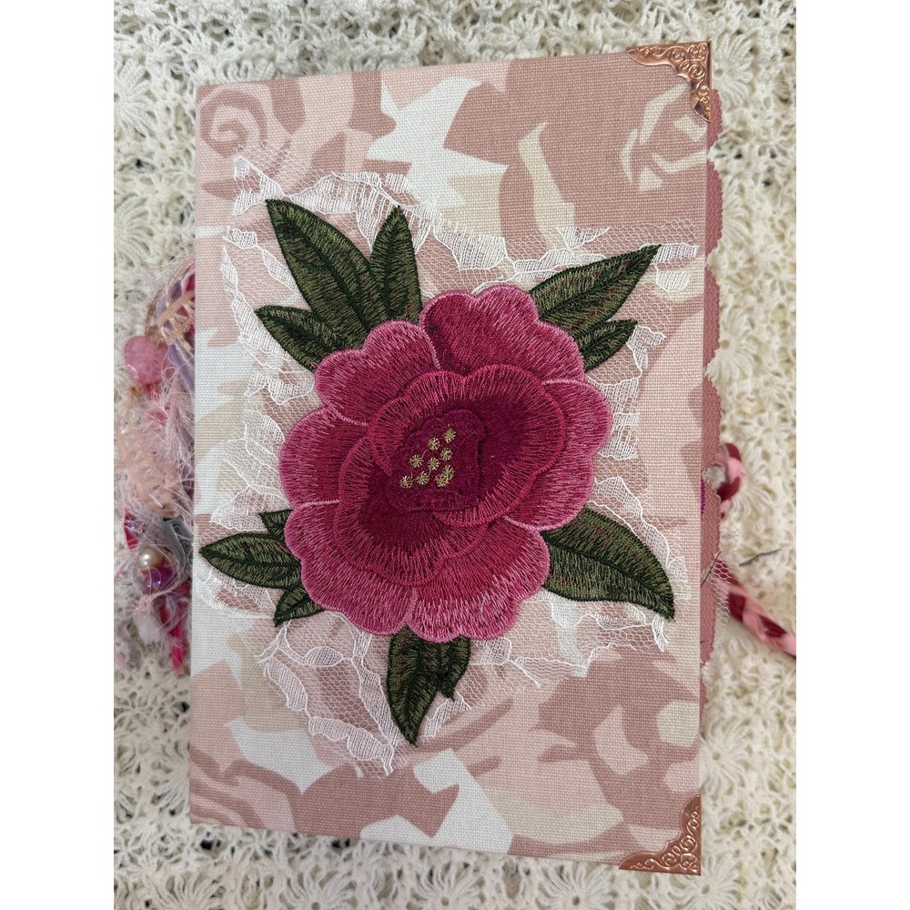 Vintage Style Lace Rose Front Junk Journal